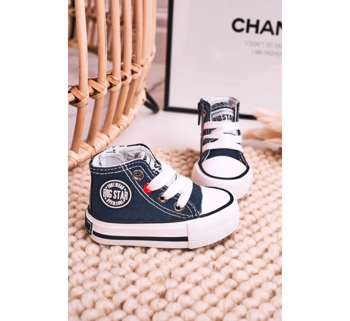 Dětské Tenisky Vysoké Se Zipem BIG STAR model 21545337 Tmavě Modré - Big Star Shoes Dětské Tenisky Vysoké Se Zipem BIG STAR model 21545337 Tmavě Modré - Big Star Shoes