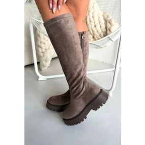 Zateplené dámské kozačky na platformě Big Star model 21821754 béžové - Big Star Shoes