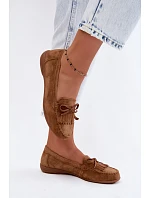 Dámské mokasíny z přírodní semišové kůže Camel model 22147661 - EVENTO