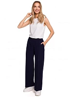 M570 Kalhoty s nařasenými nohavicemi - tmavě modré