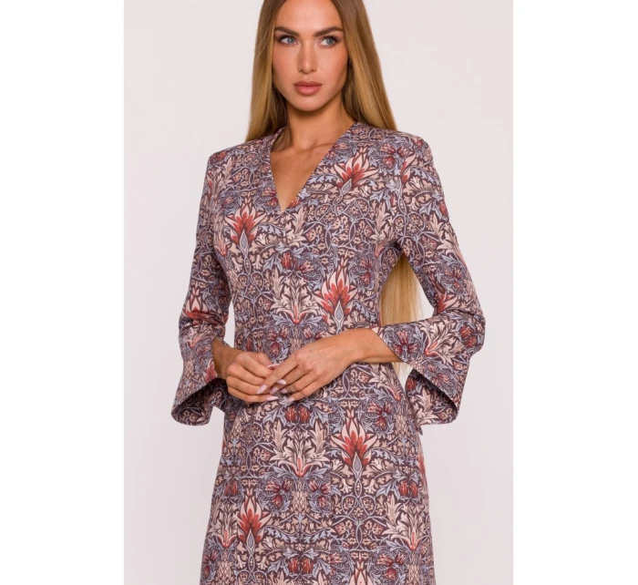 model 21296053 Šaty s potiskem a širokými manžetami model 2 - Moe