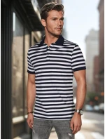 Pánská pruhovaná polokošile tmavě modrá FashionStreet PX0641