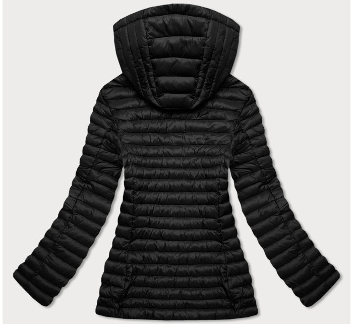 Černá prošívaná bunda s kapucí model 16982494 - Libland