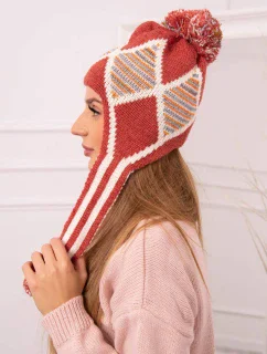 Dámská klapka na uši Eunika model 18751827 červená - K-Fashion