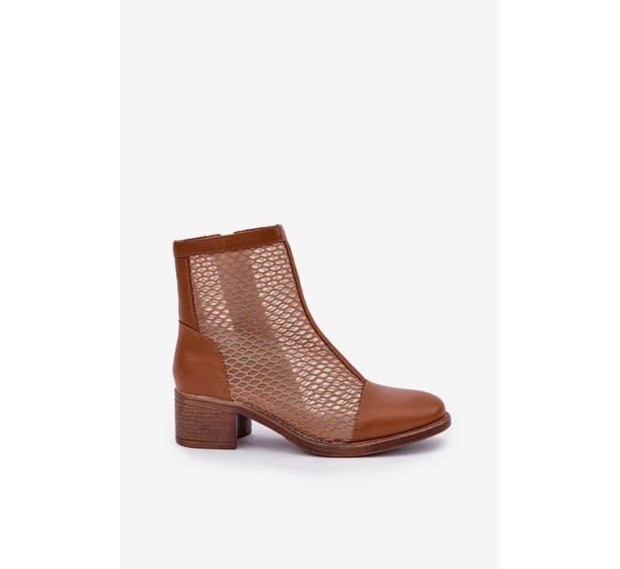 Síťované Dámské Boty Na Podpatku Hnědé Lithyia Síťované Dámské Boty Na Podpatku Hnědé Lithyia