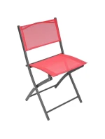 SADA BALKONOVÉHO NÁBYTKU KULATÝ STŮL A 2 SKLÁDACÍ ŽIDLE ČERVENÁ