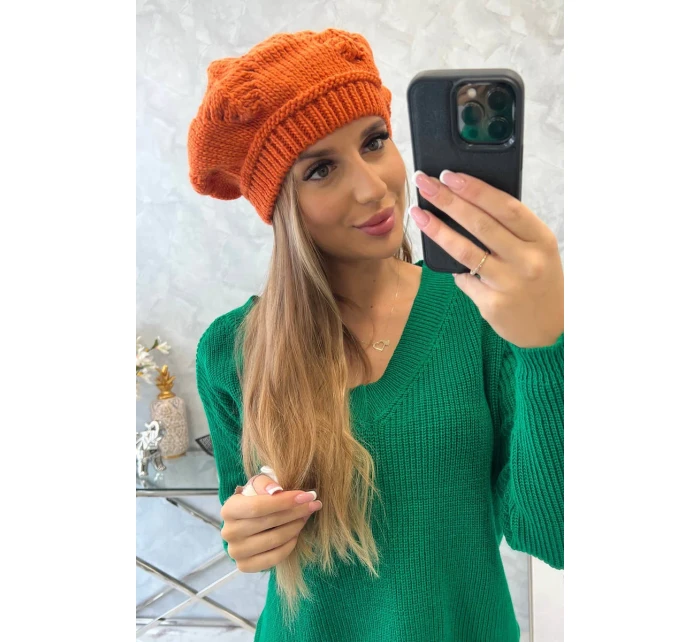 Dámská čepice Sofia model 18752193 oranžová - K-Fashion Dámská čepice Sofia model 18752193 oranžová - K-Fashion