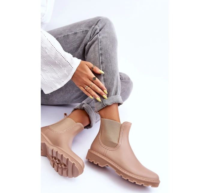 Dámské gumáky Bežové model 21628806 - Boto Dámské gumáky Bežové model 21628806 - Boto