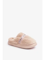 Futrzane Pantofle s Ozdobným Páskem Béžové Savalithea Futrzane Pantofle s Ozdobným Páskem Béžové Savalithea