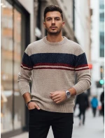 Pánský hnědý svetr FashionStreet WX2243z Pánský hnědý svetr FashionStreet WX2243z