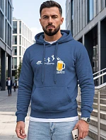 Pánská mikina s kapucí a potiskem, modrá, FashionStreet NX5148BX