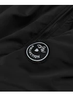 Černá dámská bunda s kožešinovou podšívkou (B8116-1)