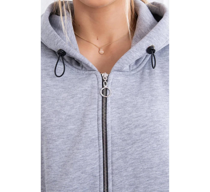 Zateplená dlouhá mikina šedá