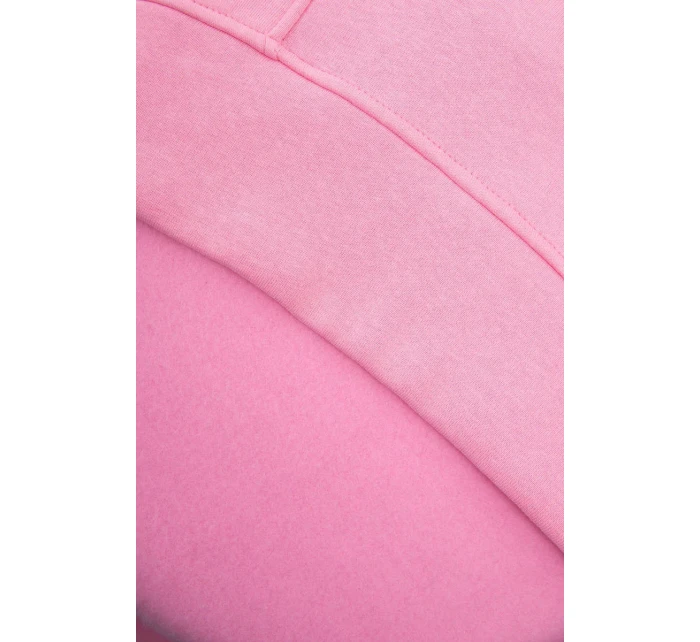 Zateplený set s mikinou s kapucí světle růžový