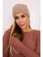 Fleecová čepice Anna model 18750159 tmavě béžová - K-Fashion Fleecová čepice Anna model 18750159 tmavě béžová - K-Fashion