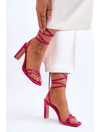 Elegantní vázané sandály s kamínky Fuchsie Nessy Elegantní vázané sandály s kamínky Fuchsie Nessy