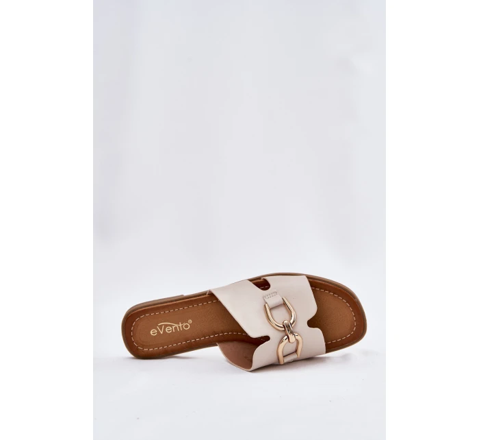 Dámské Ploché Pantofle S Dekorativním Béžové model 21697812 - EVENTO