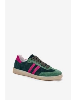 model 21703126 Semišové Nízké Dámské Tenisky Tmavě Zelené - Zazoo model 21703126 Semišové Nízké Dámské Tenisky Tmavě Zelené - Zazoo