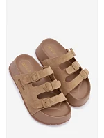 Dámské pantofle na masivní platformě s model 22069656 Big Star Béžové - Big Star Shoes Dámské pantofle na masivní platformě s model 22069656 Big Star Béžové - Big Star Shoes