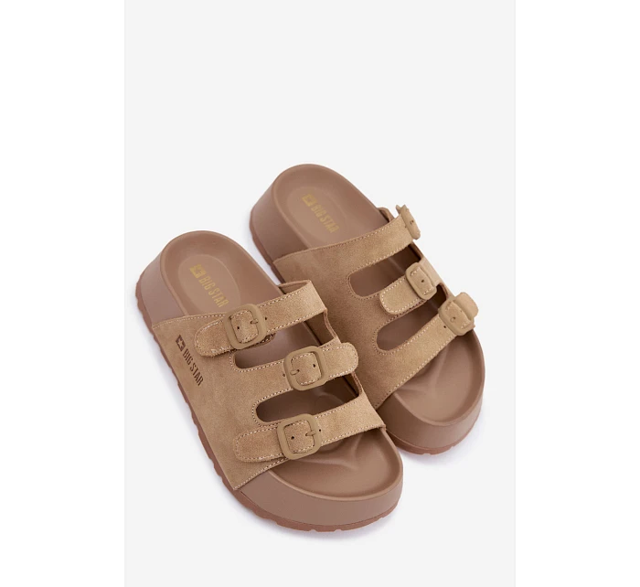 Dámské pantofle na masivní platformě s model 22069656 Big Star Béžové - Big Star Shoes Dámské pantofle na masivní platformě s model 22069656 Big Star Béžové - Big Star Shoes