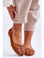 Pohodlné kožené dámské baleríny Hněde Luka