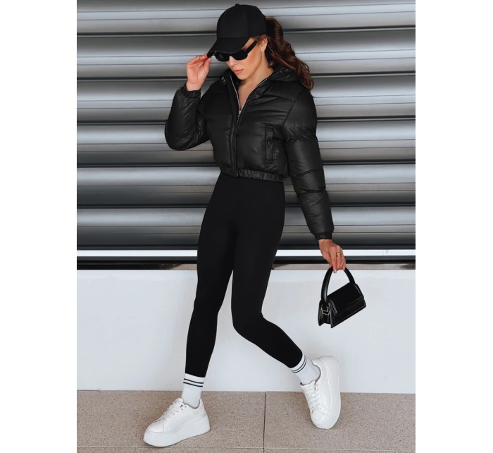 Dámská krátká zimní bunda s kapucí černá FashionStreet TY5416