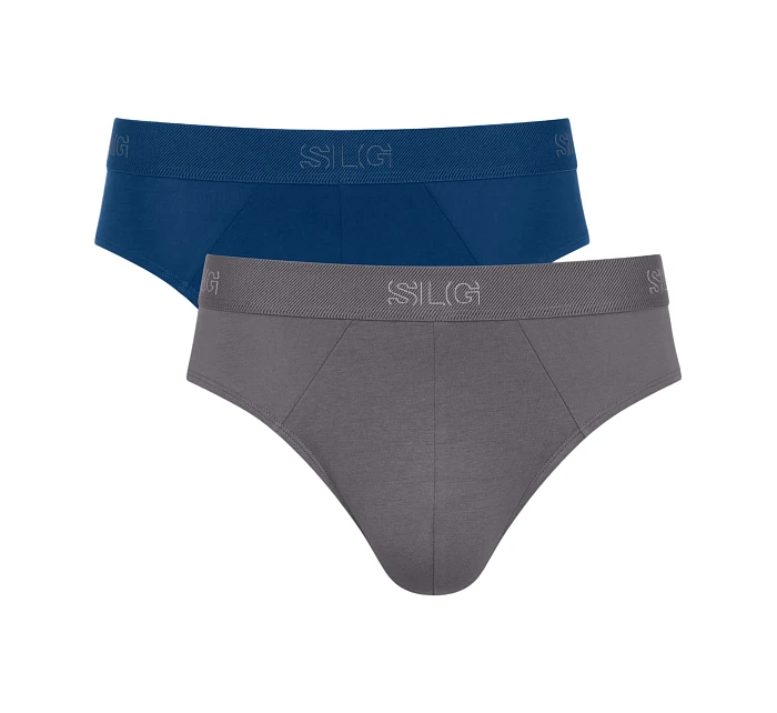 Pánské slipy SLG Base Brief C2P - šedé-tyrkysové V001 - SLOGGI