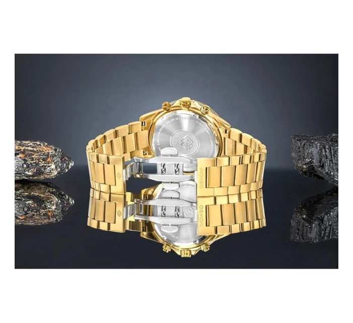 Pánské hodinky Giewont Chronograph Sapphire Gold Green GW3520-B6