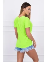 Halenka s dámskou grafickou zelenou neonovou barvou