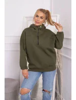 Khaki mikina s kapucí