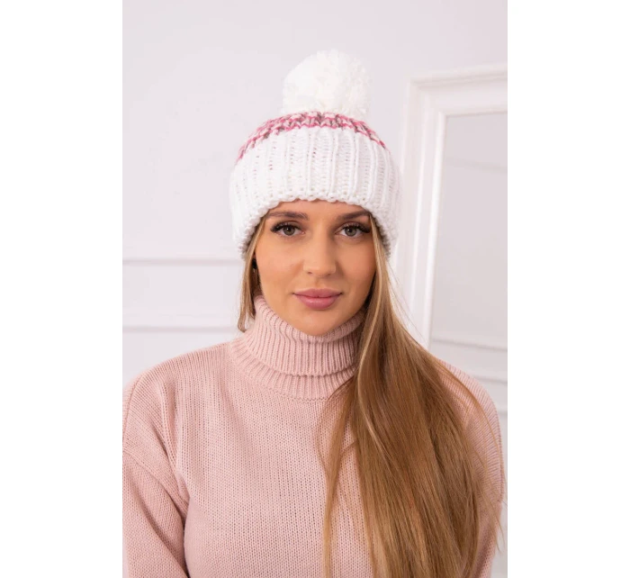 Dámská čepice Ellen s bambulí K325 bílá Dámská čepice Ellen s bambulí K325 bílá