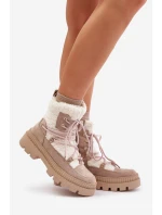 Boty S Kožíškem Typu Beránek Béžové Merilana Boty S Kožíškem Typu Beránek Béžové Merilana