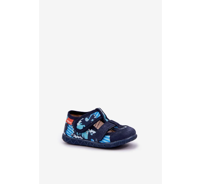 Pantofle Dětské Na Suchý Zip S  Modré model 21682771 - Milami