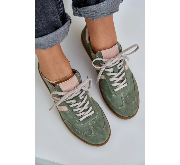 Zelené Nízké Dámské Sneakersy Zamšové Zazoo