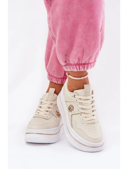 Dámské Sportovní Boty Na Platformě Béžové model 21687804 - Boto Dámské Sportovní Boty Na Platformě Béžové model 21687804 - Boto