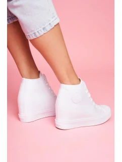 Dámské tenisky na klínku Big Star - bílé