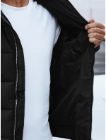 Pánská prošívaná bunda černá FashionStreet TX4637 Pánská prošívaná bunda černá FashionStreet TX4637