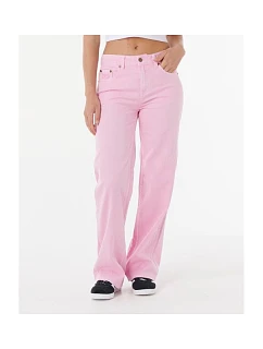 Kalhoty RIP CURL AGGIE RELAXED JEANS, růžové