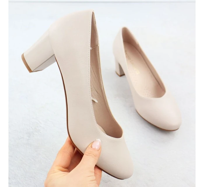 W model 21776006 béžové lodičky na podpatku - SERGIO LEONE W model 21776006 béžové lodičky na podpatku - SERGIO LEONE