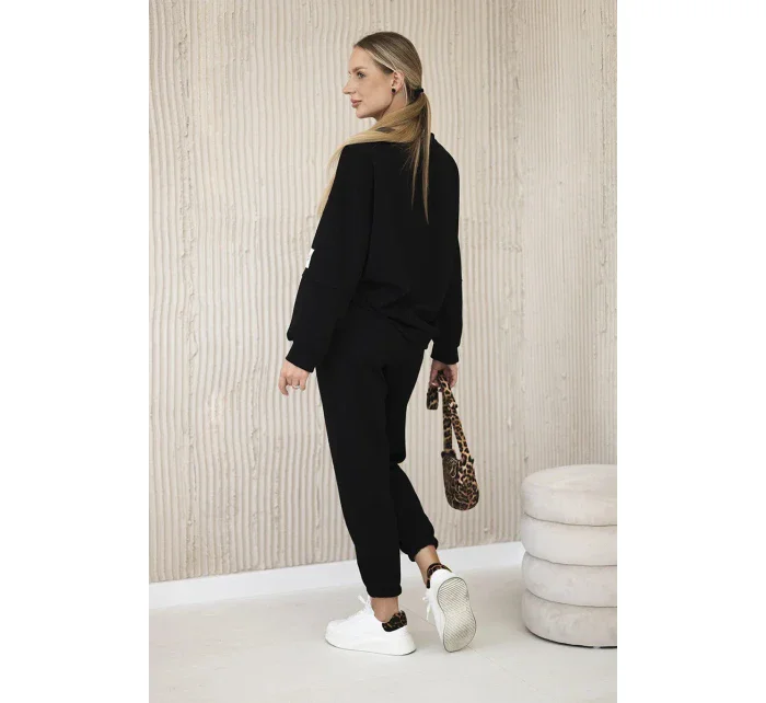 Viskózový komplet teplákové + kalhoty černý Viskózový komplet teplákové + kalhoty černý