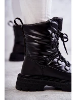 Dámské šněrovací boty do sněhu model 21596648 Černe - Goe