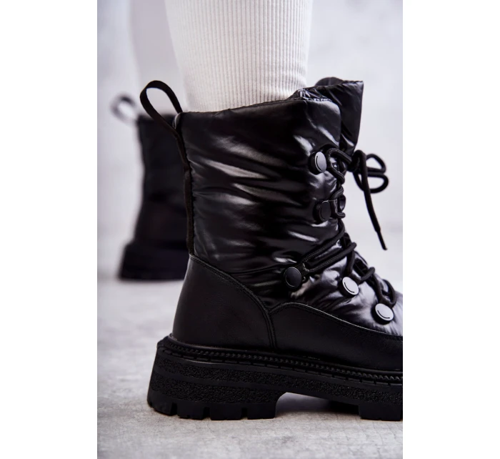 Dámské šněrovací boty do sněhu model 21596648 Černe - Goe