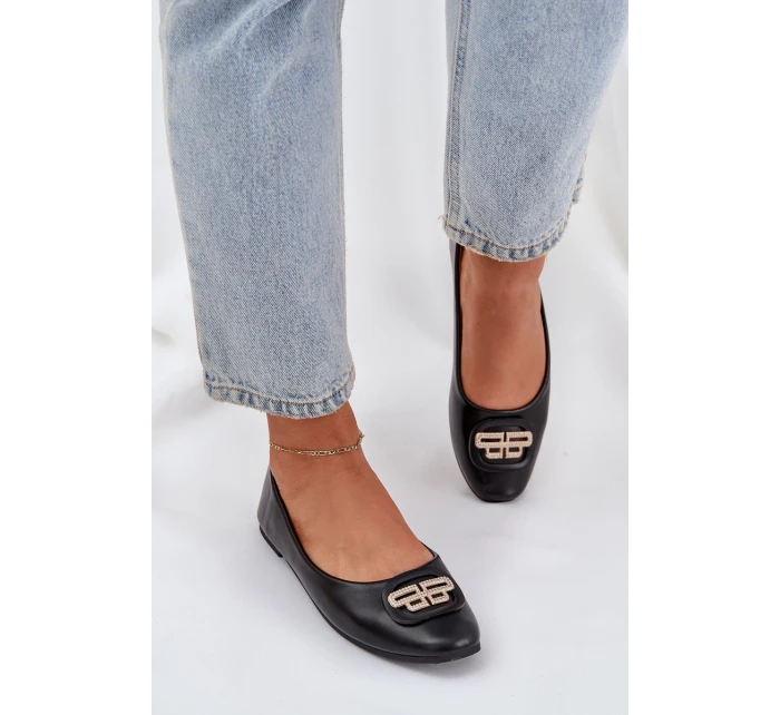 Baleríny Na Ploché Podešvi S Ozdobou Černé model 21684326 - Boto Baleríny Na Ploché Podešvi S Ozdobou Černé model 21684326 - Boto