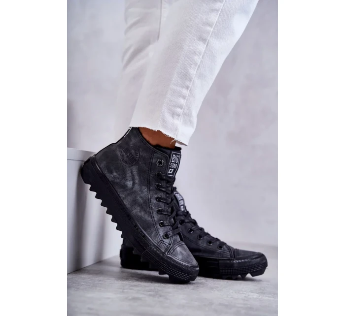 Dámské Tenisky Big Star Vysoké Zateplené Černé GG274069 Dámské Tenisky Big Star Vysoké Zateplené Černé GG274069