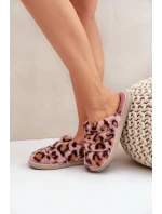 Futrzane Pantofle Dámské Leopard Inblu EK000008 Růžové Futrzane Pantofle Dámské Leopard Inblu EK000008 Růžové