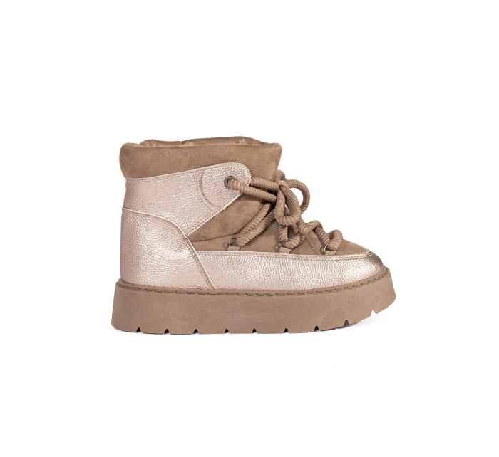 Moderní dámské sněhule hnědé platforma Moderní dámské sněhule hnědé platforma