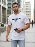 Pánské bílé tričko s potiskem FashionStreet NX5017R