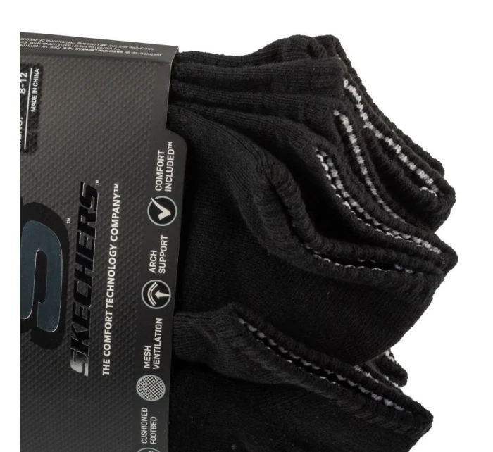 Skechers 6ks Unisex 1/2 froté ponožky S118210-BLK Black 41-46