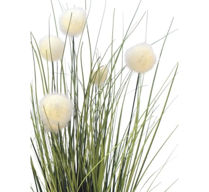FALEŠNÁ TRÁVA JAKO ŽIVÁ S BÍLÝMI KULIČKAMI 70 CM