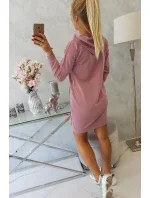 Šaty s kapucí tmavě růžové